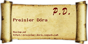 Preisler Dóra névjegykártya